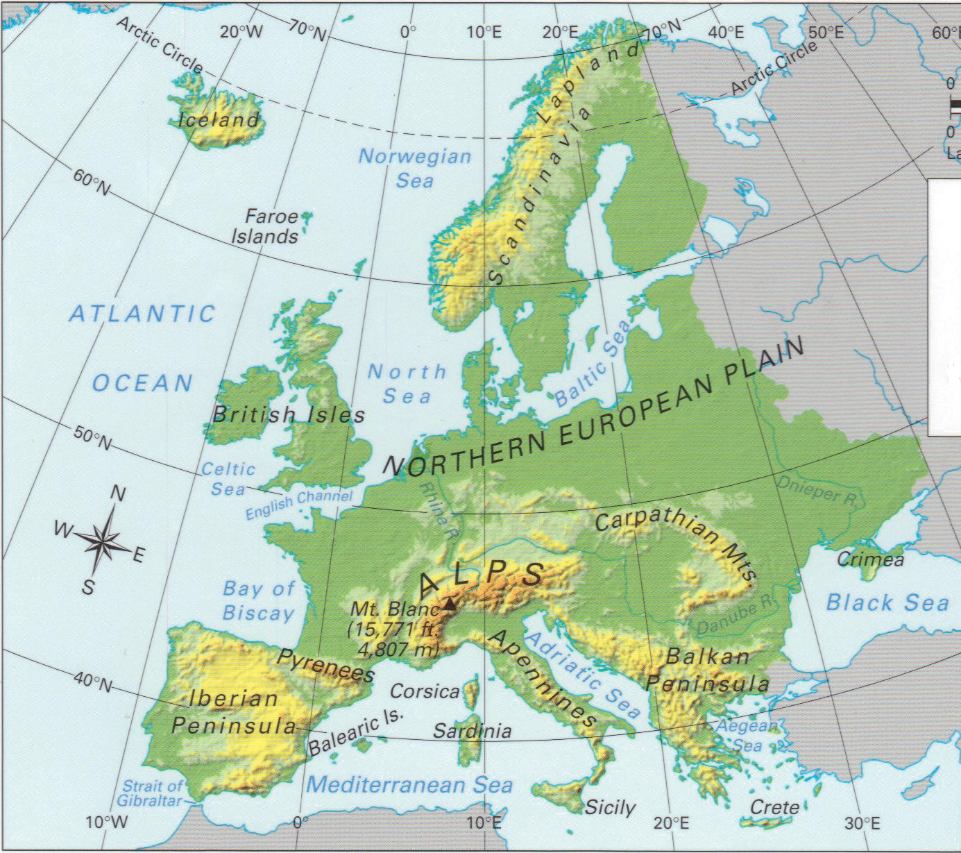 What Are Three Geographical Features Of Europe